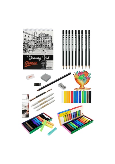 Eskiz Defteri A5 120 Gr 50 Yp Lyra Dereceli Kalem Fanart Academy Toz Pastel Seti 12 Renk