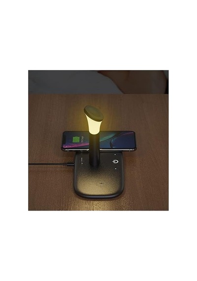 Bw02 Apple Kablosuz Wireless Hızlı Şarj Standı Iwatch Airpods İphone 11 11 Pro 12 12 Pro 13 13 Pro Xs Xr 8 Uyumlu-siyah