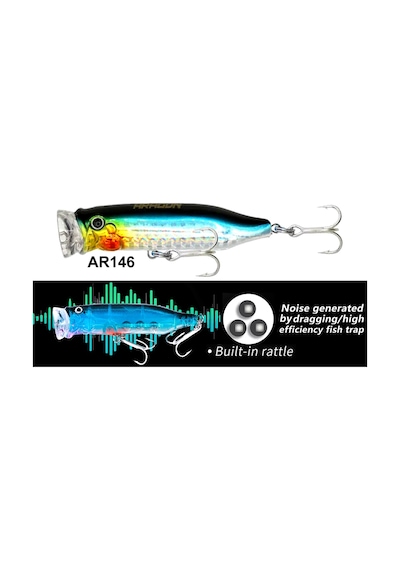Eurofish Aragon Rasta Popper 70mm 10gr Su Üstü Maket Balık Ar146