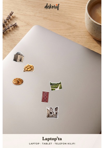 Niğde Sticker Seti 100 Adet - Manastır Su Kemeri Elma Gerçekçi Ajanda Journal Defter Laptop Çıkartma Çok Renkli