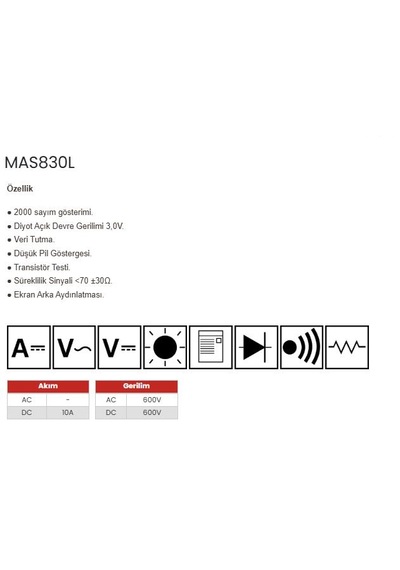 Mastech Mas830l Dijital  Multimetre
