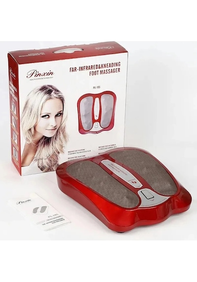 Glr Pinxin Px-105 Far-ınfrared Isıtmalı & Yoğurmalı Ayak Masaj Aleti - Derin Doku Shiatsu Masaj Kırmızı