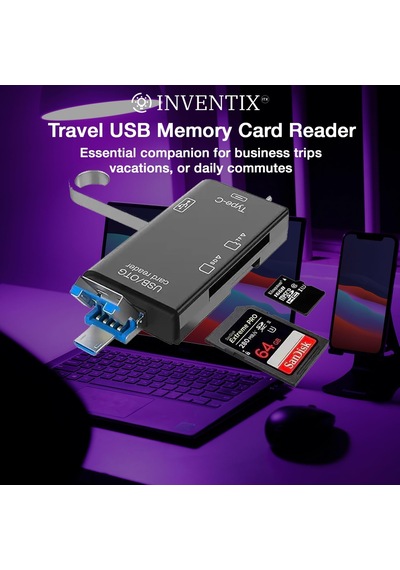 Seyahat Usb Bellek Kartı Okuyucu Mikro Ve Düzenli Sd Kartlar Seyahat İçin - 6 İn 1 Dizüstü Güve