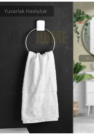 Jet's Home Yuvarlak Havluluk Paslanmaz Çelik Banyo Havluluk Düzenleyici Gri Gri