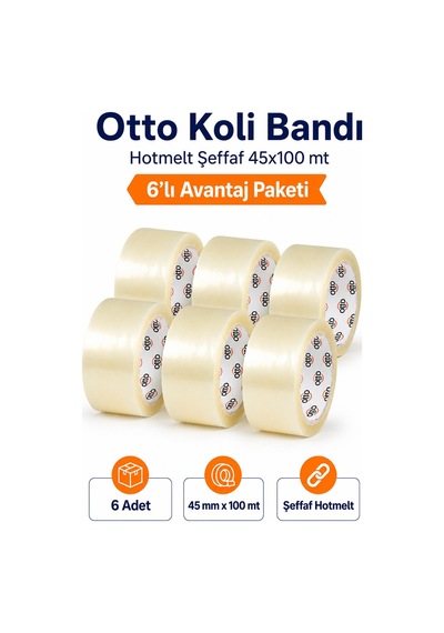 Otto Koli Bandı Hotmelt Şeffaf 45x100 Mt 6 Adet