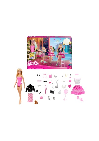 Barbie - Bebek Noel Takvimi, 24 Kıyafet Ve Aksesuar, Ceket, Etek,