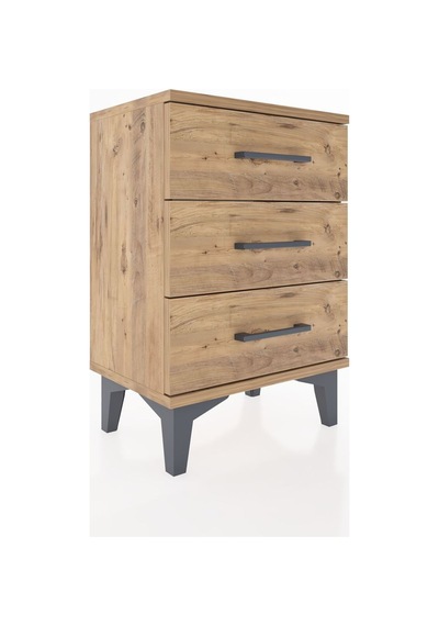 Arges Komodin 3 Çekmeceli 44x30x64 Çam-çam Çam