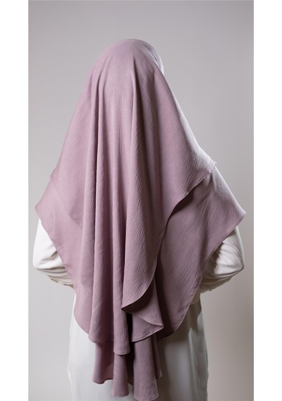 Hürrem Bone Violet Pratik Hazır Geçmeli Tesettür Eşarp Pamuk Caz Kumaş Çift Katlı Düz Hijab 2303 21
