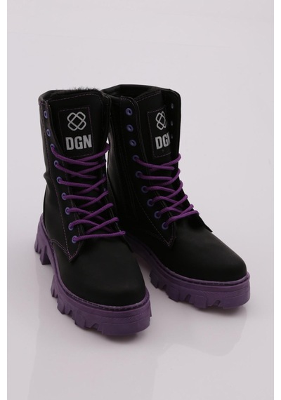 Dgn F2118 Çocuk Bot F2118-2427-R1619 Siyah - Lila