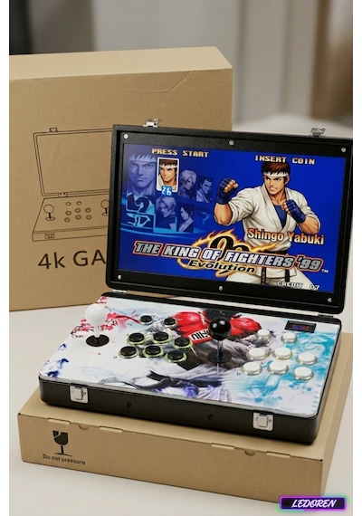 Premium Metal Arcade İki Kişilik Oyun Konsolu - 17 İnç Ekran, 20000+ Oyunlu, Katlanabilir Taşınabilir Retro Konsol