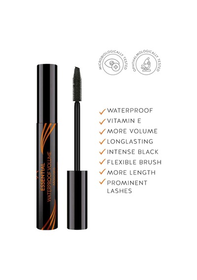 Essential Waterproof Mascara - Black - Suya Dayanıklı Hacim Veren Siyah Maskara Çok Renkli