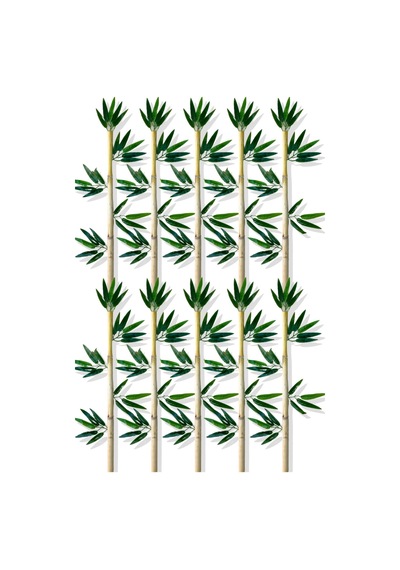 Cihan Çiçekçilik Yapay Yapraklı Dekoratif Bambu Çubuğu 80 Cm 10 Adet Islak Doku Çok Renkli