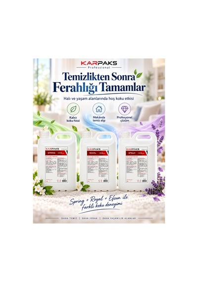 Halı Ve Oda Parfümü 3 Lü Deneme Seti 3x5 L Spring + Royal + Efsun Profesyonel Koku Seti Diğer