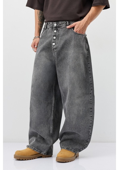 Vamos Barrel Fit Jeans Gri