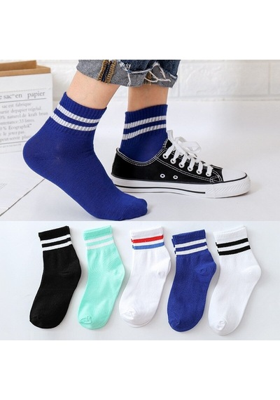 Bgk 6'lı Unisex Çemberli Kolej Desen Çorap Beyaz