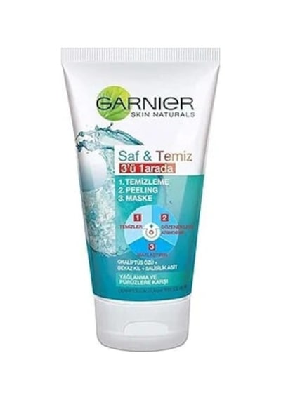 Garnier Saf&Temiz Nemlendiren Yüz Temizleme Jeli 150 ML + Saf&Temiz 3’ü 1 Arada Temizleyici Peeling Maske 50 ML