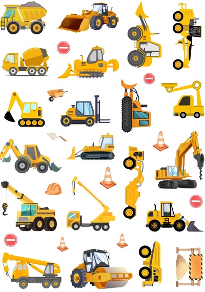 Eğlenceli Stickerlar Cam Duvar Telefon Tablet İnşaat Araçları Diğer