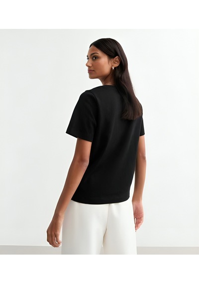 Unisex Meow Baskılı Tasarım Tshirt Siyah