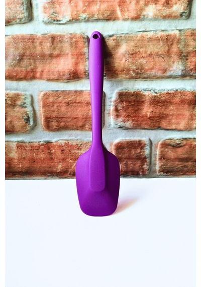 Silikon Sert Düz Spatula - Mor Renk- 27 Cm - 1 Adet Mor