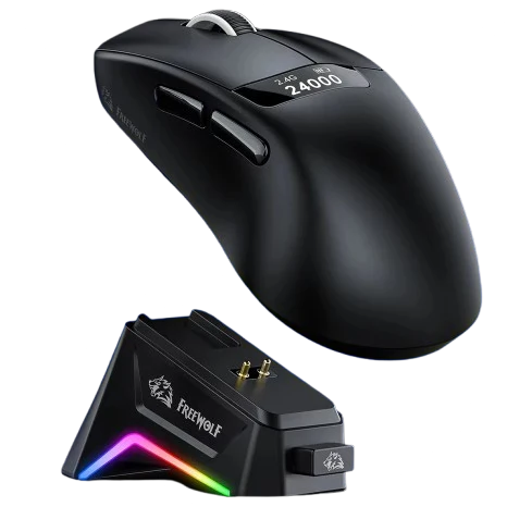 Freewolf A7 Kablosuz Dijtal Ekranlı Oyuncu Mouse Paw3311 1000 Hz 24000 Dpı -