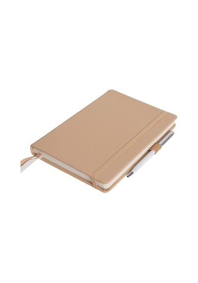 Venzi Sert Kapaklı Lastikli Tarihsiz Kalın Yapraklı Noktalı Defter 14x20 Cm Gümüş