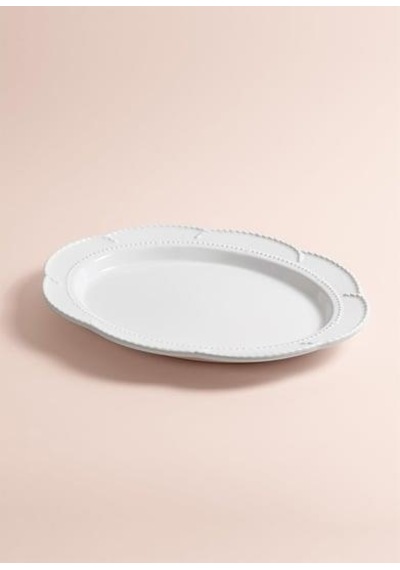 The Mia Grande Servis Tabağı Beyaz 41x31 Cm Grd0012