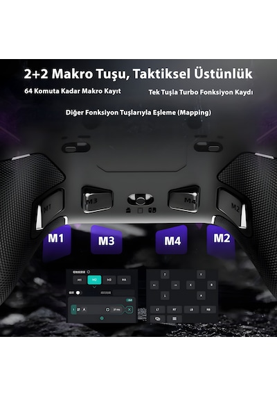 Pxn P5 8k Kablosuz Gaming Controller Kapasitif Joystick, 8000hz Polling, Hall Effect Tetik, 4 Makro Tuş,