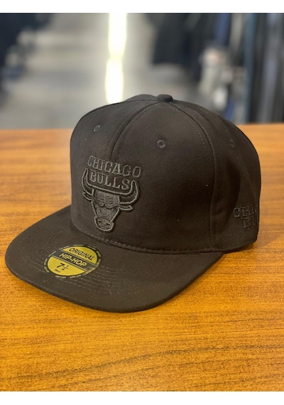 Hamze Chicago Bulls Nba Nakış Hip Hop Snapback Rapper Şapka Cap Siyah - Siyah