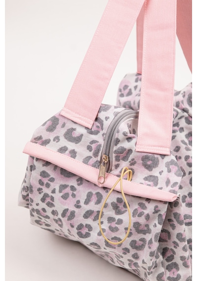 Fabric Craft Bag Yemek Taşıma Çantası Duck Kumaş Katlanabilir Büyük Boy Mutfak Taşıma Çantası Pembe - Gri