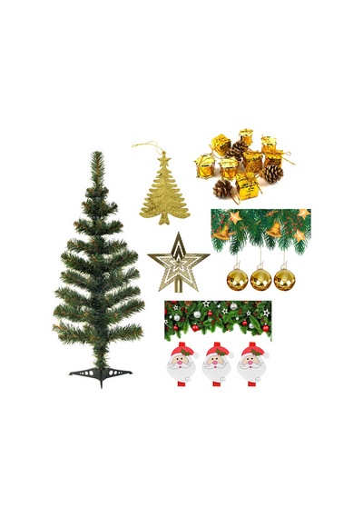 Yılbaşı Yeşil Çam Ağacı 90 Cm Set-2