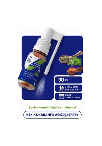 Evo Pharma Kekik ve Karanfil Ekstraktı İçeren Sprey Takviye Edici Gıda 30 ML