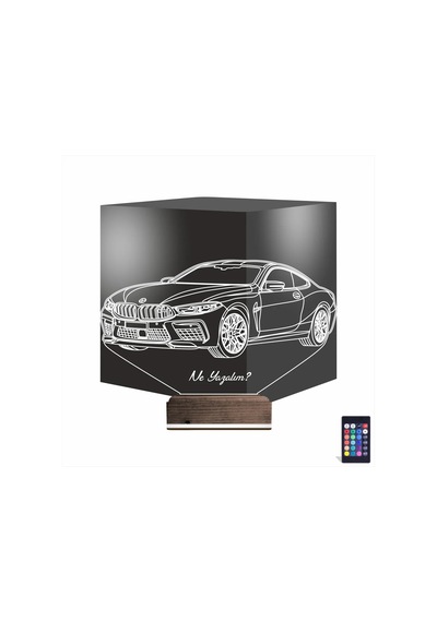 Luvivia Araba Bmw M8 Kişiye Özel 3d Lamba - Masa Gece Lambası Şeffaf
