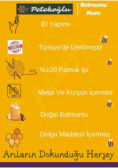 Doğal Petek Balmumu Mum lik Arı Mumu 4 Adet 14cm X 3cm