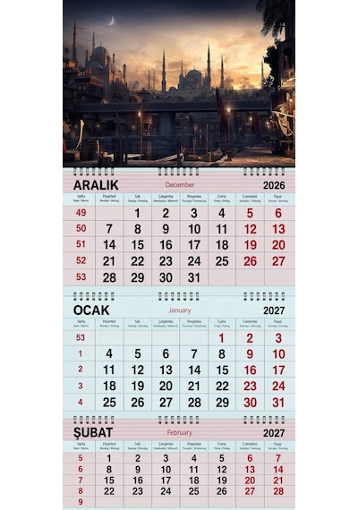 2027 Yılı Gemici Takvimi-ayasofya Camii Ve İskele-eski