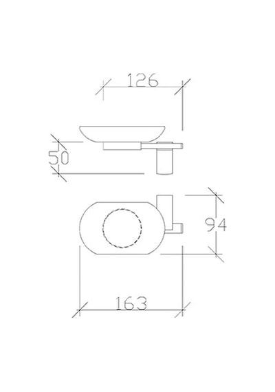 Tema Banyo Premium Cam Katı Sabunluk Duvara Monte Krom 71003