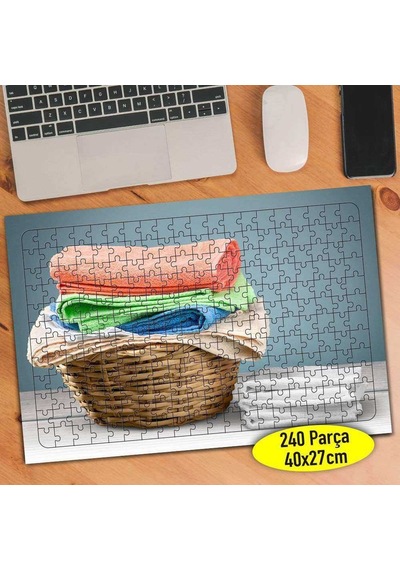 Katlı Çamaşır Sepeti 240 Parça Puzzle Yapboz Tablo-82491771