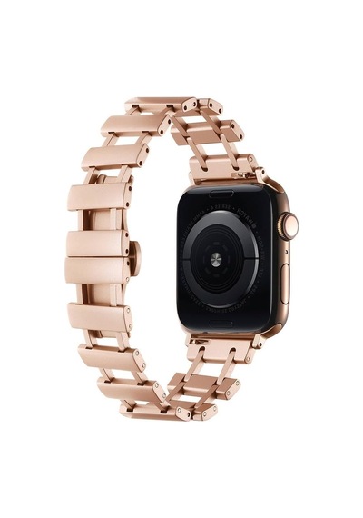 Apple İle Uyumlu Watch 38mm/40mm Krd-96 Metal Kordon Rose Gold Çok Renkli