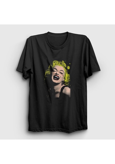 Presmono Unisex Blonde Marilyn Monroe T-shirt Siyah