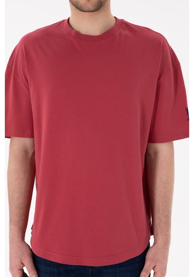 U.S. Polo Assn. Erkek Long Fit Bisiklet Yaka Vişne Basic Tişört 50305988-VR223