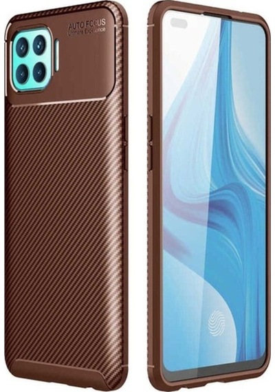 Oppo Reno 4 Lite Kılıf Zore Negro Silikon Kapak Kahverengi