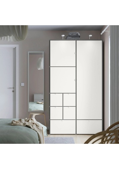 Ikea Gri Modern Kapaklı Gardırop Gri-beyaz