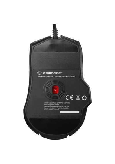 Rampage Smx-r45 Orbıt Usb Siyah 6400dpi Rgb Ledli Usb Oyuncu Mous