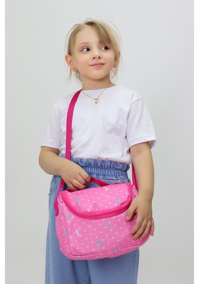 Termal Beslenme Çantası Tek Gözlü, Ayarlanabilir Omuz Askılı, Isı Yalıtımlı, Anaokulu & İlkokul Açık Pembe - Pembe