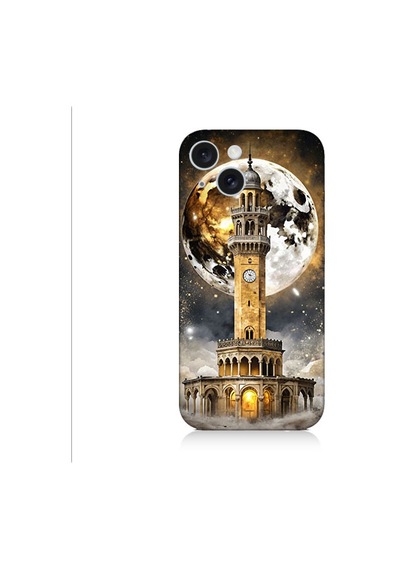 Apple Uyumlu iPhone 15 Plus Saat Kulesi Desenli Silikon Kılıf Silikon