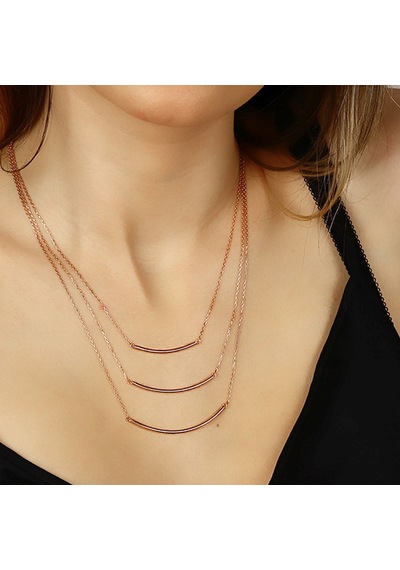 Kuyumcudukkani Eğimli Çubuk Süslü Kolye-37239-r Rose Gold