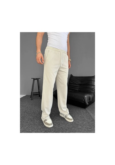 2As Erkek Su Yolu Çizgili Cepli Pantalon - Bej
