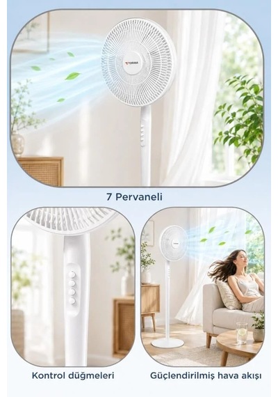 Premium Günlük Kullanım Serinletme Bireysel Serinlik Vantilatör Sf01 Siyah 14 Inc 45w
