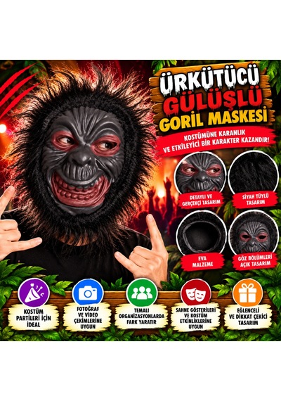 Storeşahin Eva Goril Maskesi Ürkütücü Gülüşlü Goril Shn0720 Diğer