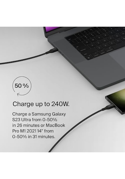 Boostcharge Usb-c - Usb-c Şarj Kablosu, Hızlı Şarj Kablosu, 240 W Power Delivery, Usb-ıf Sertifikalı, İphone 15, Ma Diğer