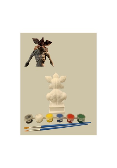 3d Stranger Things Demogorgon Figür Boyama Seti - Kendin Boya Hobi Ve Etkinlik Seti - Akrilik Boya + 2 Fırça